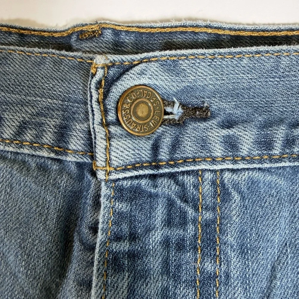 Levi's 559 Jeans Mens 42x32 Blue Denim Faded Hipster Red Tab Boho Straight Leg